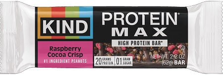 KIND MAX Raspberry Cocoa Crisp nutrition bar, 62.4 g individual wrapper