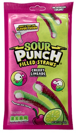 SOUR PUNCH FILLED STRAWS CHERRY LIME Candy Convenience and Grocery Wholesale Distributor in Montreal Quebec