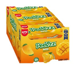 Peelerz Regular Gummy Mango 2.29 oz peg bag with product packaging visible