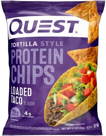 QUEST PROTEIN TORTILLA CHIPS LOADED TACO 31 g (Box of 8 Units)