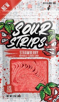 SOUR STRIPS PEG BAG STRAWBERRY Candy Convenience and Grocery Wholesale Distributor in Montreal Quebec
