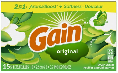 GAIN DRYER SHEETS -15CT Fabric Care Convenience and Grocery Wholesale Distributor in Montreal Quebec