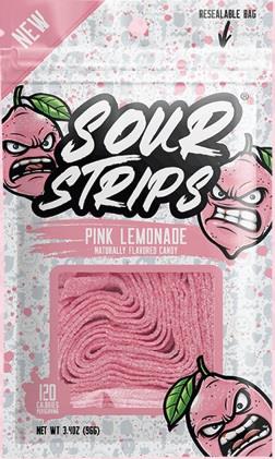 SOUR STRIPS PEG BAG PINK LEMONADE Candy Convenience and Grocery Wholesale Distributor in Montreal Quebec