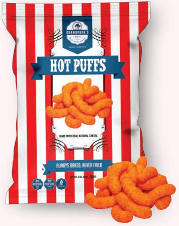 Grandpapa's Hot Puffs 3 oz box, pack of 16 units per case