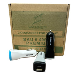 WARNER CAR CHARGER TYPE C + USB Cellphone Accessories Convenience and Grocery Wholesale Distributor in Montreal Quebec