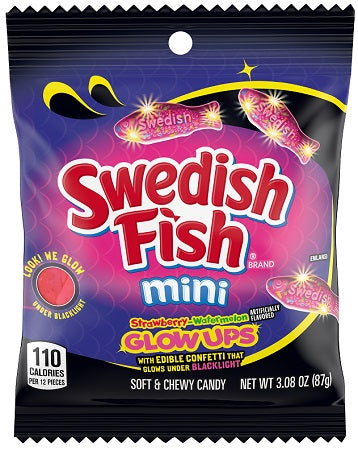 SWEDISH FISH GLOW UPS 3.08OZ PEG Candy Convenience and Grocery Wholesale Distributor in Montreal Quebec