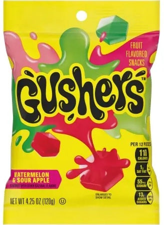 GUSHERS WATER/SOUR APPLE PEG 4.25OZ Convenience and Grocery Snacks Wholesale Distributor in Montreal Quebec