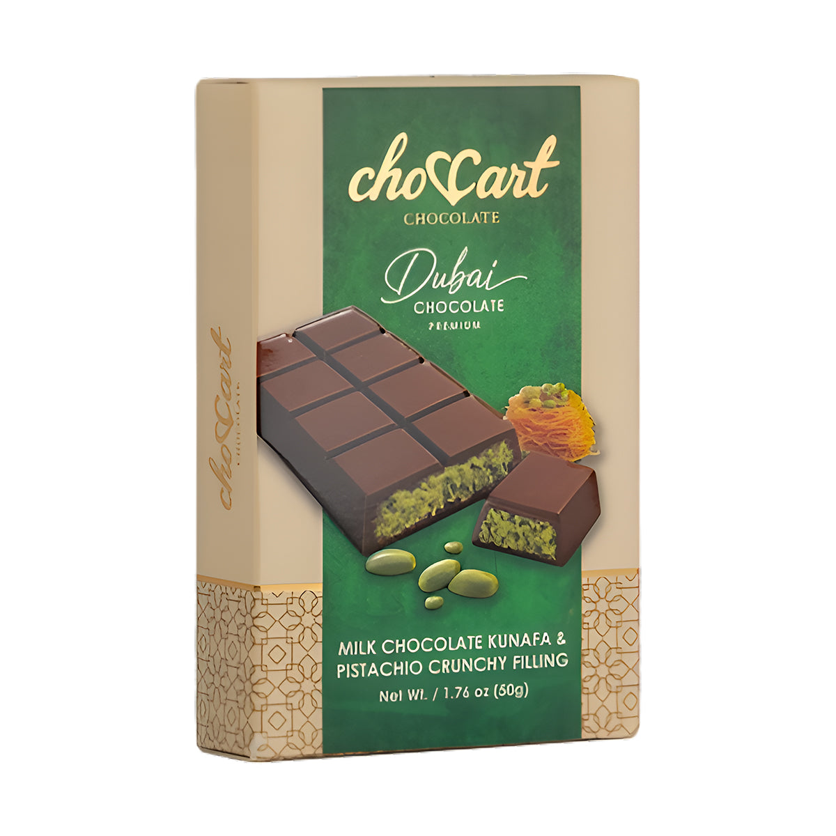 Choccart Dubai Bar milk chocolate 50g single bar packaging