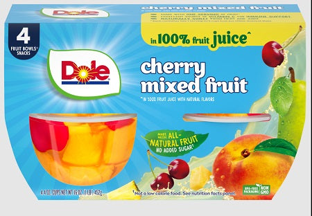 Dole cherry mixed fruit juice 4 oz juice box