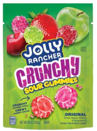 JOL.RANCH.PEG CRUNCHY SOUR GUMMIES 147 g (Box of 12 Units)