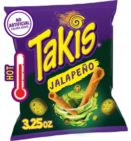 Takis Jalapeño 3.25 oz bag, case of 20 units