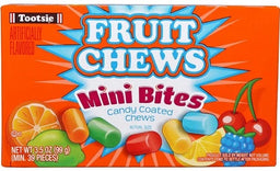 Tootsie Fruit Chews Mini Bites 3.5 oz theater box, case of 12
