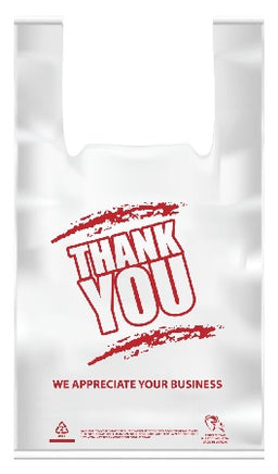 T-SHIRT CARRY-OUT BAGS *WHITE* Convenience and Grocery Store Supplies Wholesale Distributor in Montreal Quebec