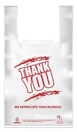 T-SHIRT CARRY-OUT BAGS *WHITE* Convenience and Grocery Store Supplies Wholesale Distributor in Montreal Quebec