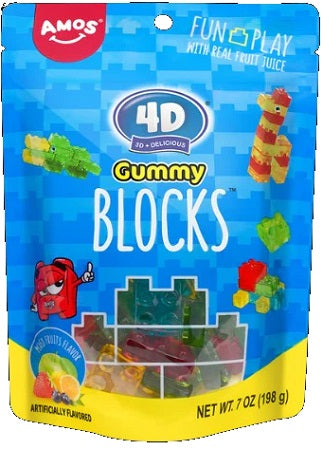 4D GUMMY BLOCKS 7OZ PEG BAG Candy Convenience and Grocery Wholesale Distributor in Montreal Quebec