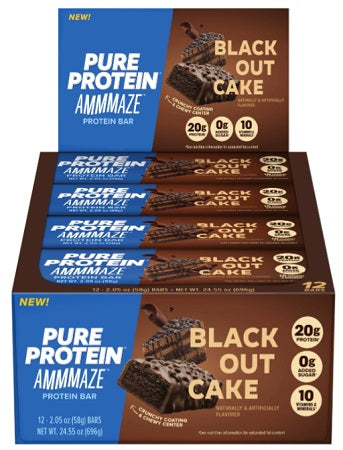 Pure Protein Ammmaze Blackout Cake nutrition bar, 2.05 oz package