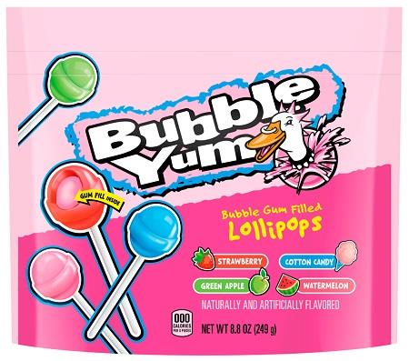 BUBBLE YUM GUM FILLED LOLLIPOPS POUCH Convenience and Grocery Store Supplies Wholesale Distributor in Montreal Quebec