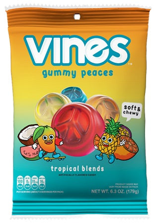 VINES -PEG GUMMY PEACES TROPICAL Candy Convenience and Grocery Wholesale Distributor in Montreal Quebec