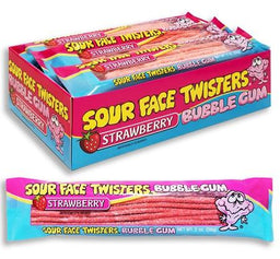 FACE TWISTERS SOUR BUBB.GUM STRAWBERRY Candy Convenience and Grocery Wholesale Distributor in Montreal Quebec