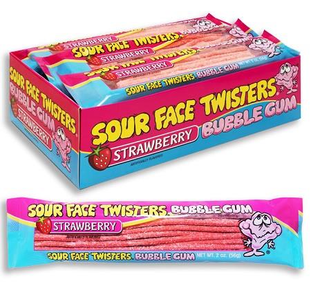 FACE TWISTERS SOUR BUBB.GUM STRAWBERRY Candy Convenience and Grocery Wholesale Distributor in Montreal Quebec