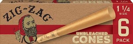 ZIG ZAG (CONES) 1 1/4 UNBLEACHED Smoker Accessories Wholesale Distributor in Montreal Quebec