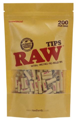 RAW TIPS PREROLLED BAG 200CT Smoker Accessories Wholesale Distributor in Montreal Quebec