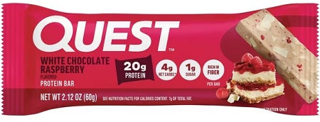 QUEST BAR ORIG. WHITE CHOCOLATE RASPBERRY 60 g (Box of 12 Units)