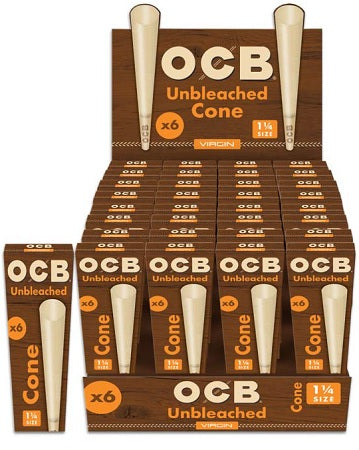 OCB UNBLEACHED VIRGIN CONE-1 1/4 Smoker Accessories Wholesale Distributor in Montreal Quebec
