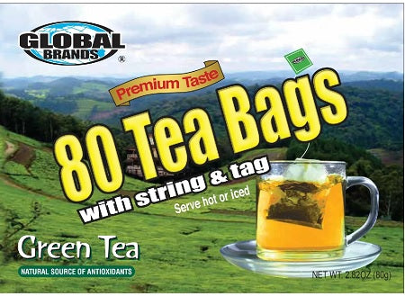 GLOBAL BRANDS GREEN TEA BAGS 80CT Beverage Soda and Juice  Wholesale Distributor in Montreal Quebec