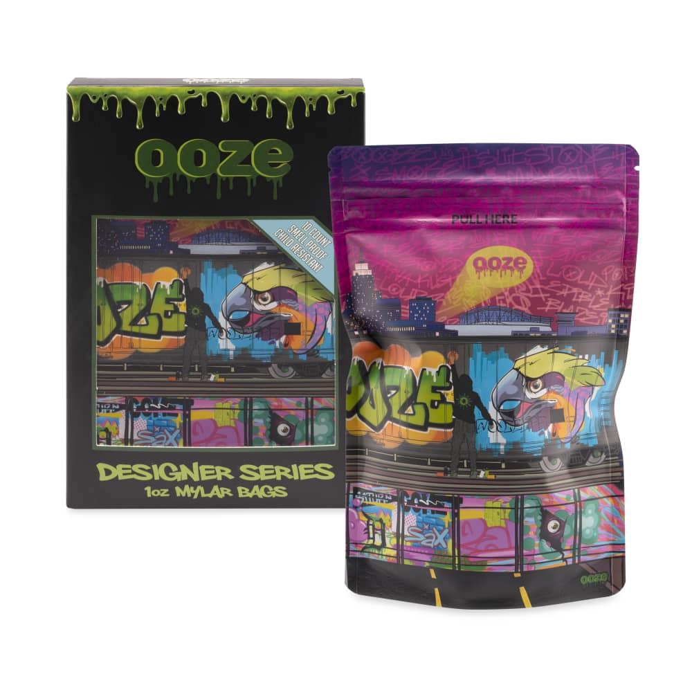 OOZE 1OZ SMELL PROOF MYLAR BAGS 10CT Smoker Accessories Wholesale Distributor in Montreal Quebec