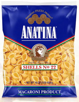 Anatina pasta shells 16 oz box, case of 20 units