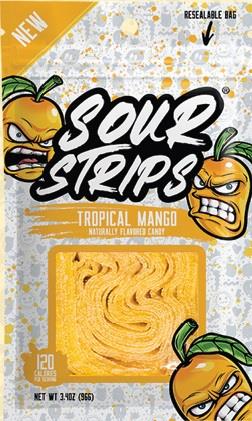 SOUR STRIPS PEG BAG TROPICAL MANGO Candy Convenience and Grocery Wholesale Distributor in Montreal Quebec