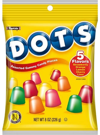 DOTS 8oz peg bag candy package