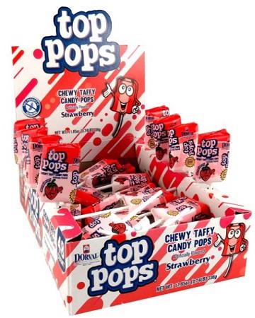 TOP POPS STRAWBERRY .25 Candy Convenience and Grocery Wholesale Distributor in Montreal Quebec