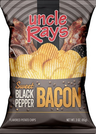 UNCLE RAY'S 3OZ SWEET BLK PEPPER BACON Convenience and Grocery Snacks Wholesale Distributor in Montreal Quebec