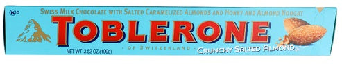 TOBLERONE 3.52OZ CRUNCHY SALTED ALMOND Convenience and Grocery Store Supplies Wholesale Distributor in Montreal Quebec