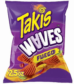 Takis Waves Fuego 2.5 oz bag, case of 20 units