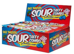 FACE TWISTERS SOUR TAFFY BLUE/CHERRY Candy Convenience and Grocery Wholesale Distributor in Montreal Quebec