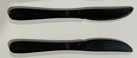 Box of 1,000 black plastic knives, bulk utensil pack