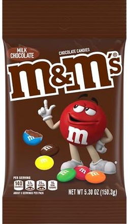 M&M PEG BAG MILK CHOC. 5.3OZ Chocolate Convenience and Grocery Wholesale Distributor in Montreal Quebec