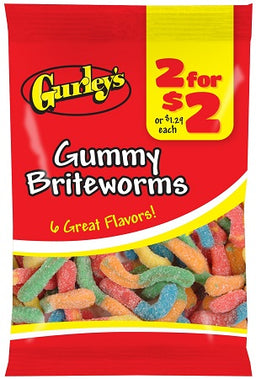 GURLEY'S 2/$2 GUMMY BRITEWORMS Candy Convenience and Grocery Wholesale Distributor in Montreal Quebec