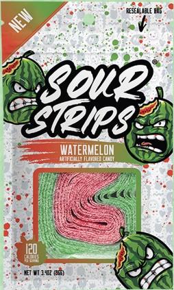 SOUR STRIPS PEG BAG WATERMELON Candy Convenience and Grocery Wholesale Distributor in Montreal Quebec