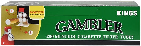 GAMBLER TUBES MENTHOL 200CT Smoker Accessories Wholesale Distributor in Montreal Quebec