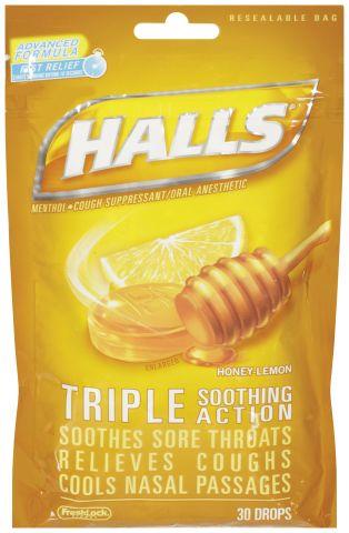 HALLS *BAG* HONEY-LEMON Pharmacy Wholesale Distributor in Montreal Quebec
