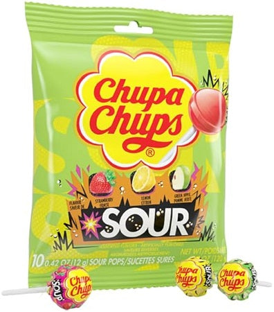 CHUPA CHUPS SOUR 10CT PEG 4.2OZ Candy Convenience and Grocery Wholesale Distributor in Montreal Quebec