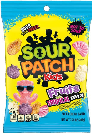 SOUR PATCH KIDS FRUITS MIX TROPICAL PEG Candy Convenience and Grocery Wholesale Distributor in Montreal Quebec