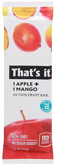 THAT'S IT. FRUIT BAR APPLE + MANGO Convenience and Grocery Snacks Wholesale Distributor in Montreal Quebec
