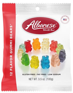 Albanese 12 Flavor Gummi Bears 3.5 oz peg bag