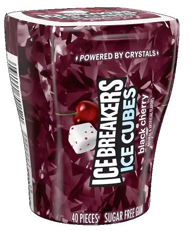 Ice Breaker black cherry cube mints in 3.24 oz bottle packaging