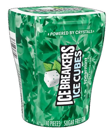 Ice Breaker Spearmint cube mints in clear plastic bottles, pack of 6